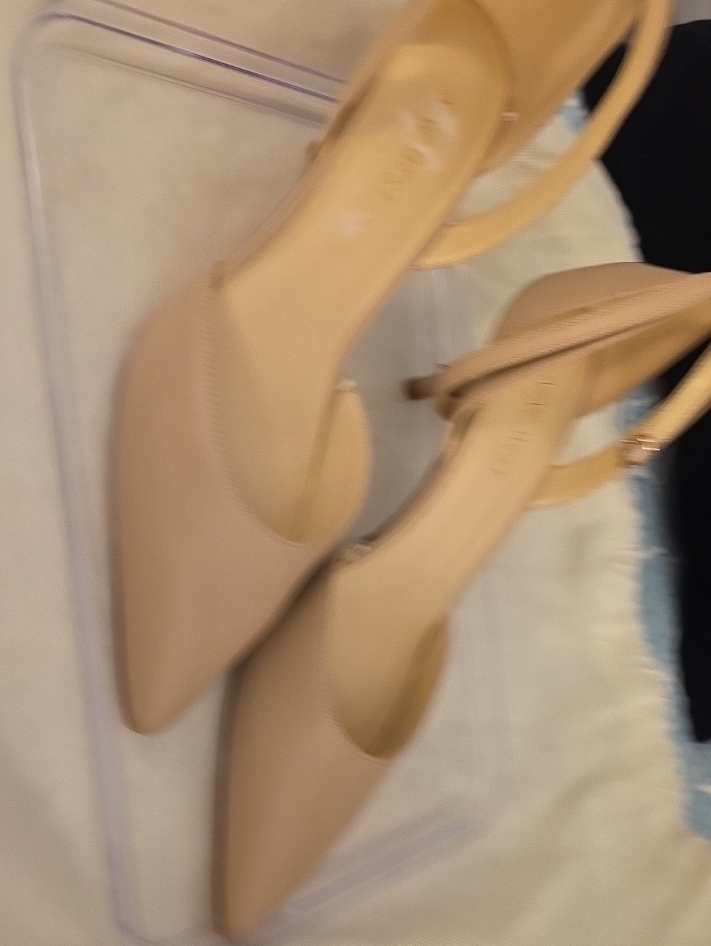 Nine West Nude Pointed Slingback Heels
